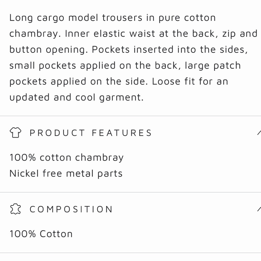 United Colors of Benetton light blue chambray high waisted cargo pants - Picture 15 of 15